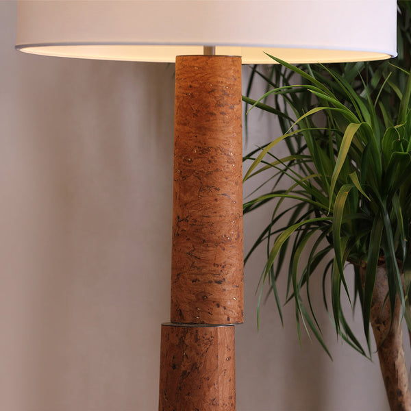ORVA-F1665-CORK-WH - Brushed Dark Grey / Off White - Floor Lamp