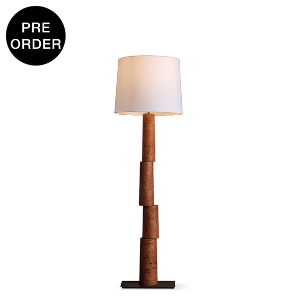 ORVA-F1665-CORK-WH - Brushed Dark Grey / Off White - Floor Lamp