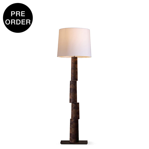 ORVA-F1665-PAULOWNIA-WH - Brushed Dark Grey / Off White - Floor Lamp
