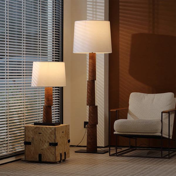 ORVA-T720-CORK-WH - Brushed Dark Grey / Off White - Table Lamp