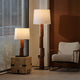 ORVA-T720-CORK-WH - Brushed Dark Grey / Off White - Table Lamp
