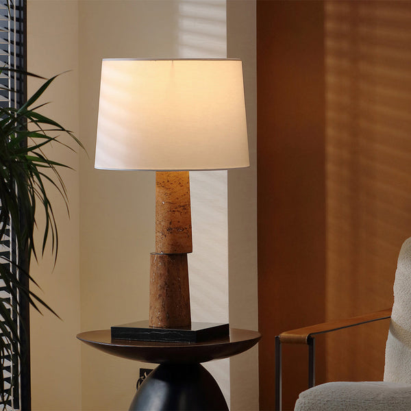 ORVA-T720-CORK-WH - Brushed Dark Grey / Off White - Table Lamp