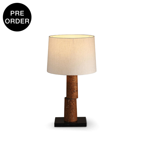ORVA-T720-CORK-WH - Brushed Dark Grey / Off White - Table Lamp
