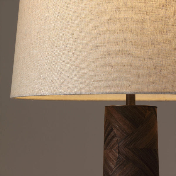ORVA-T720-PAULOWNIA-WH - Brushed Dark Grey / Off White - Table Lamp