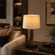 ORVA-T720-PAULOWNIA-WH - Brushed Dark Grey / Off White - Table Lamp