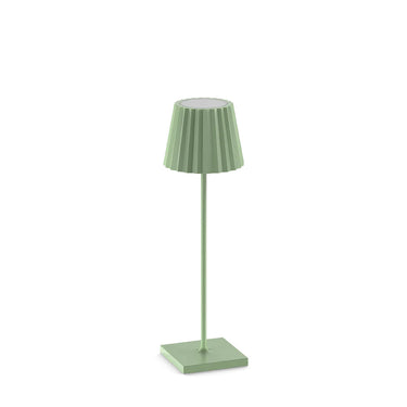 Plisse Sage Green Rechargeable Lamp