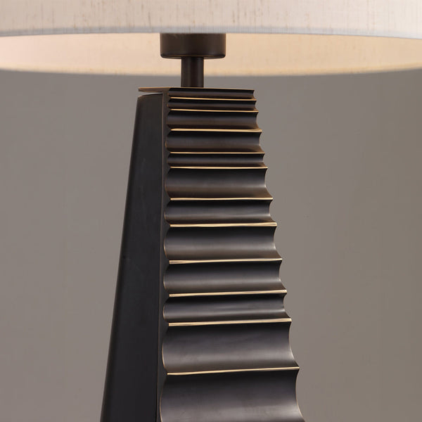PYMID-T610-COPPER-WH - Blackening and Brushing of Copper / Off White - Table Lamp