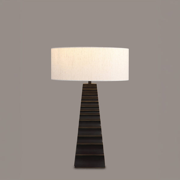 PYMID-T610-COPPER-WH - Blackening and Brushing of Copper / Off White - Table Lamp