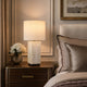 QAREL-T550-SHELL-WH - Brushed Dark Grey / Off White - Table Lamp