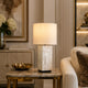 QAREL-T550-SHELL-WH - Brushed Dark Grey / Off White - Table Lamp