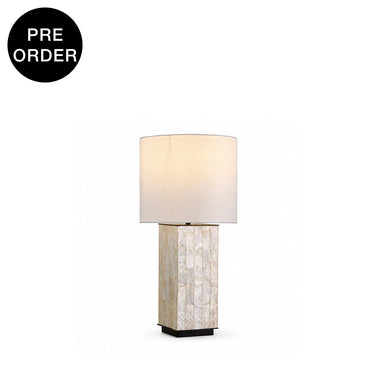 QAREL-T550-SHELL-WH - Brushed Dark Grey / Off White - Table Lamp