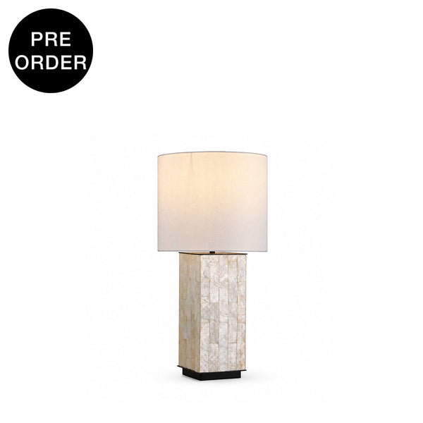 QAREL-T550-SHELL-WH - Brushed Dark Grey / Off White - Table Lamp