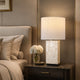 QAREL-T650-SHELL-WH - Brushed Dark Grey / Off White - Table Lamp