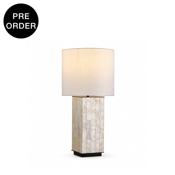 QAREL-T650-SHELL-WH - Brushed Dark Grey / Off White - Table Lamp