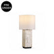 QAREL-T650-SHELL-WH - Brushed Dark Grey / Off White - Table Lamp