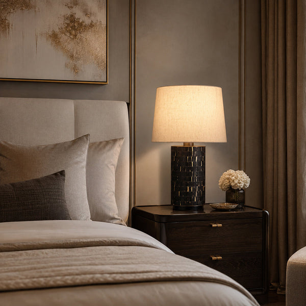 RAREL-T605-HYACINTH-GF-WH - Brushed Dark Grey / Off White - Table Lamp