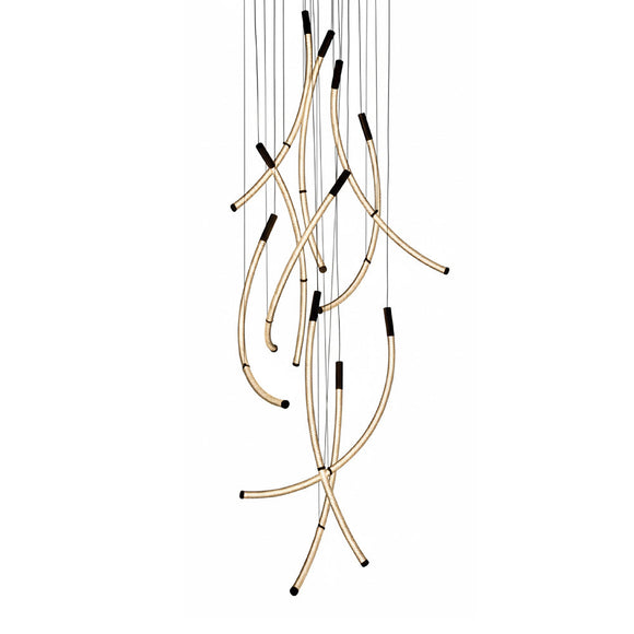 RAYA-10-P90-BRA Antique Brass Cluster Lamp