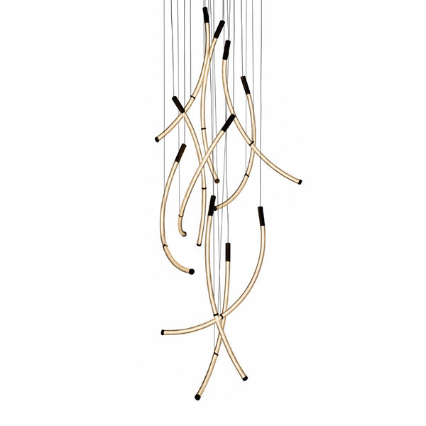 RAYA-10-P90-BRA Antique Brass Cluster Lamp