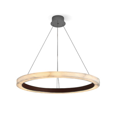 Romo-P800 White Alabaster / Brown Hanging Lamp
