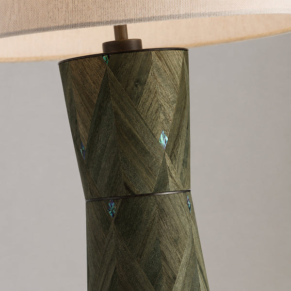 SEREN-T745-PAULOWNIA-SHELL-WH - Brushed Dark Grey / Off White - Table Lamp