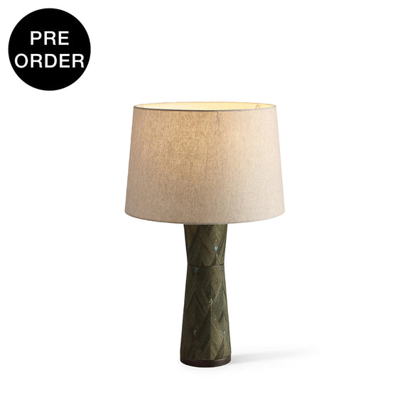 SEREN-T745-PAULOWNIA-SHELL-WH - Brushed Dark Grey / Off White - Table Lamp