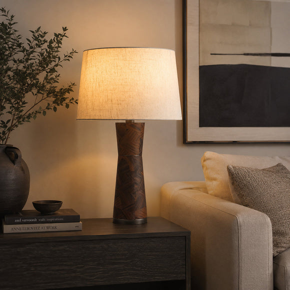 SEREN-T745-PAULOWNIA-WH - Brushed Dark Grey / Off White - Table Lamp