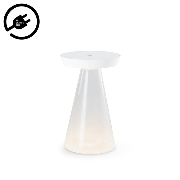 TORUS GLASS White Rechargeable Lamp