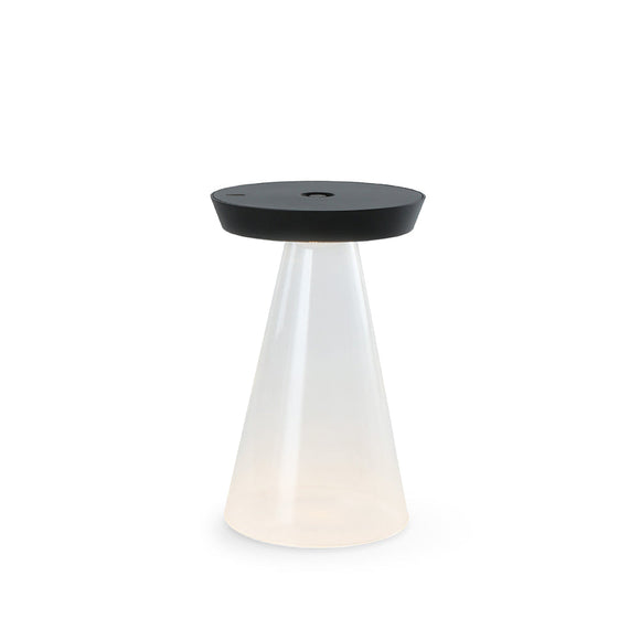 TORUS GLASS Black Rechargeable Lamp