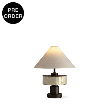 VIERA-T485-SHELL-WH - Brushed Dark Grey / Off White - Table Lamp