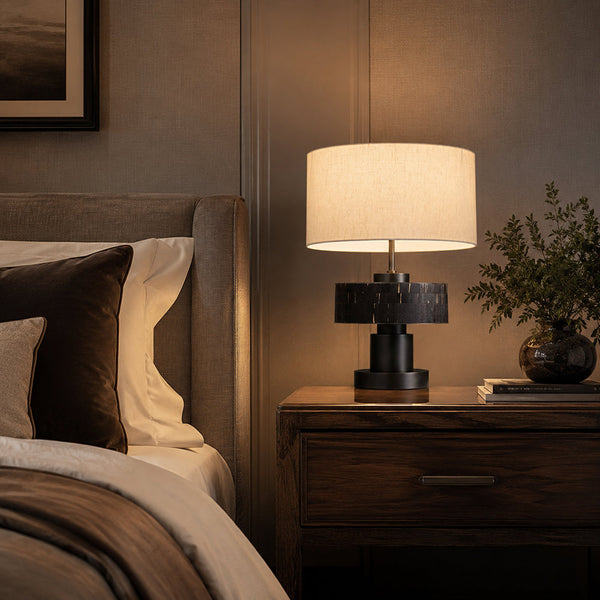 VIERA-T600-HYACINTH-GF-WH - Brushed Dark Grey / Off White - Table Lamp