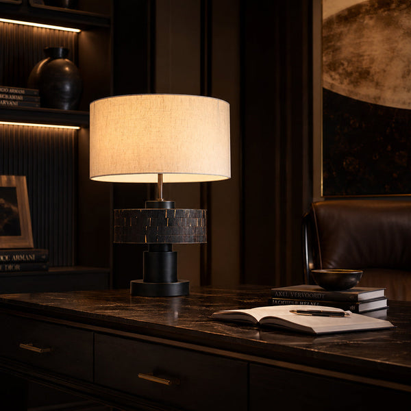 VIERA-T600-HYACINTH-GF-WH - Brushed Dark Grey / Off White - Table Lamp