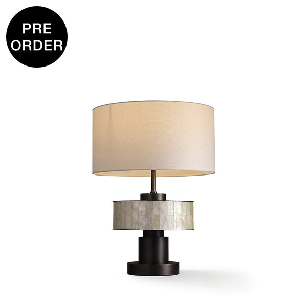 VIERA-T600-SHELL-WH - Brushed Dark Grey / Off White - Table Lamp
