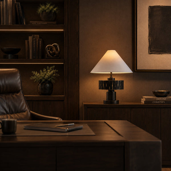 VIERA-T620-HYACINTH-GF-WH - Brushed Dark Grey / Off White - Table Lamp