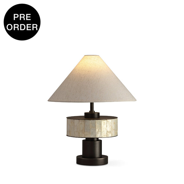 VIERA-T620-SHELL-WH - Brushed Dark Grey / Off White - Table Lamp