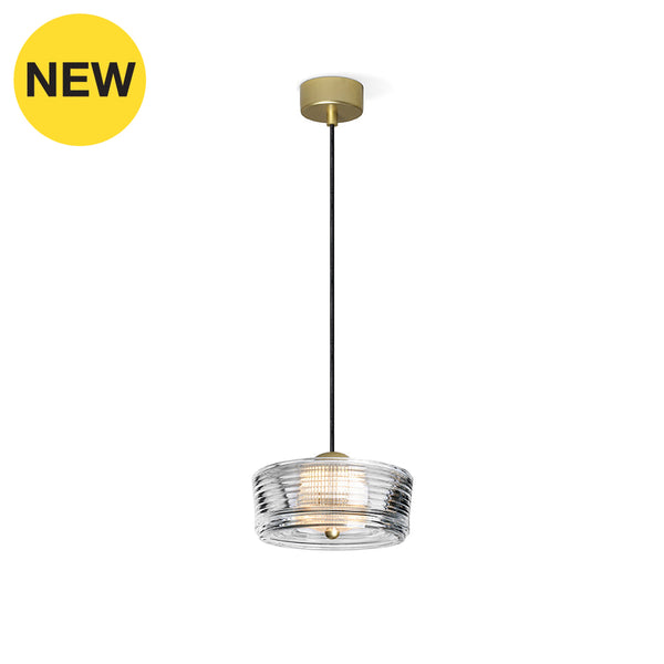 Wave-P1-Gd Clear / Gold Hanging Lamp