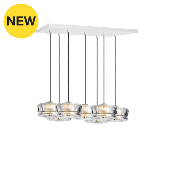 Wave-P7 Clear / Gold Cluster Lamp